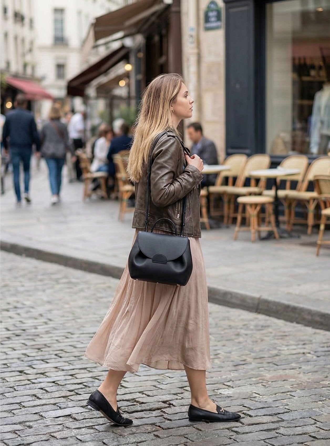 Leather Smiley Handbag