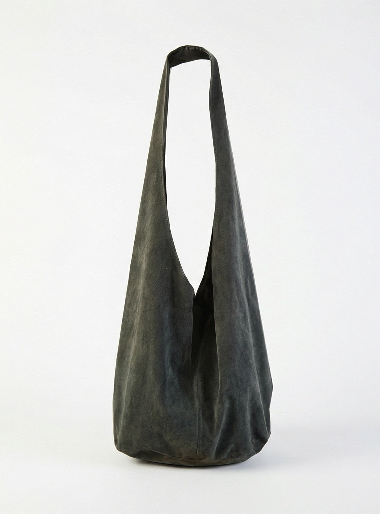 Single-shoulder suede bag